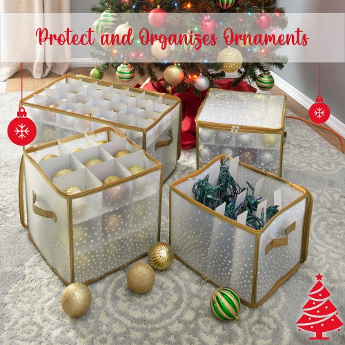 Simplify Ornament Storage, 64-Count-Gold