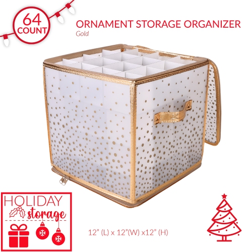 Simplify Ornament Storage, 64-Count-Gold