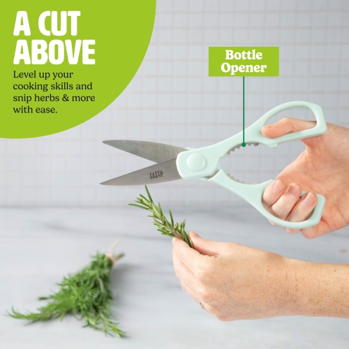 Tasty Kitchen Knife Set with Block, Cutlery Set Includes Chef, Bread, Utility, Paring, Steak Knives & Shears, 10-Piece..