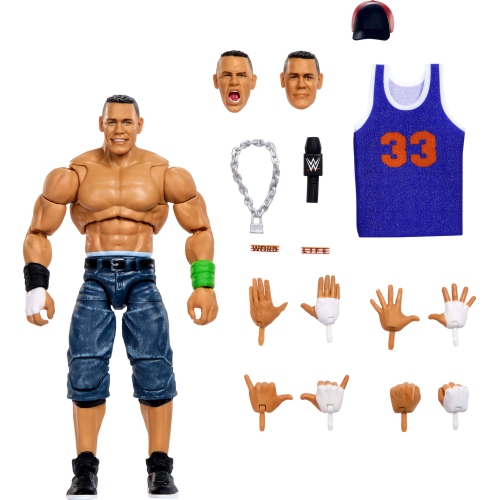 MATTEL  Wwe Ultimate Edition John Cena 6-Inch Action Figure & Accessories Set, 10+ Pieces Include Swappable Heads & Hands