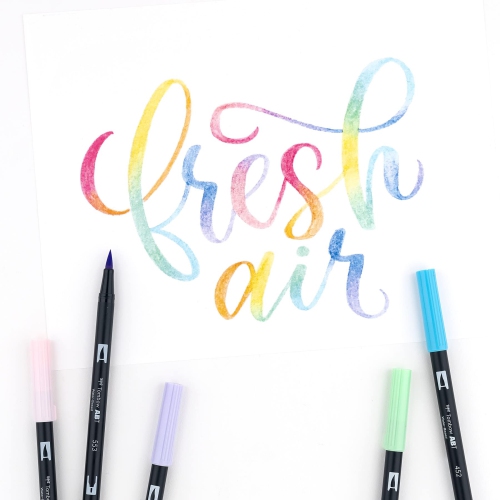 Tombow 56187 Dual Brush Pen Art Markers, Pastel, 10-Pack. Blendable, Brush and Fine Tip Markers