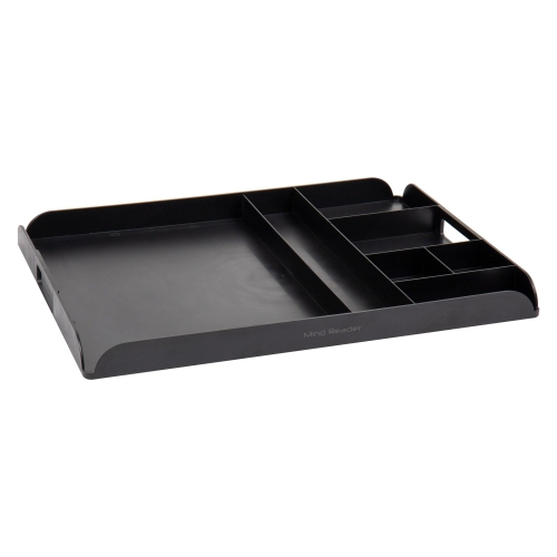 Mind Reader Coffee Station Serving Tray, 7 Pod Capacity, Countertop Organizer, Storage, 44.5L x 33.7W x 3.2H cm, Black