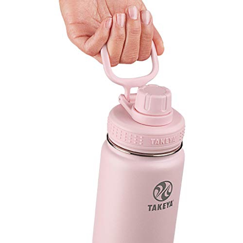 Takeya 885395510545 Actives Insulated Stainless Steel Bottle, Spout Lid Blush 24oz