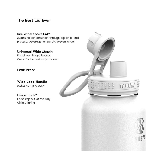 Takeya 885395510545 Actives Insulated Stainless Steel Bottle, Spout Lid Blush 24oz