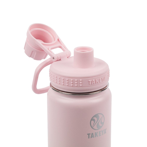 Takeya 885395510545 Actives Insulated Stainless Steel Bottle, Spout Lid Blush 24oz
