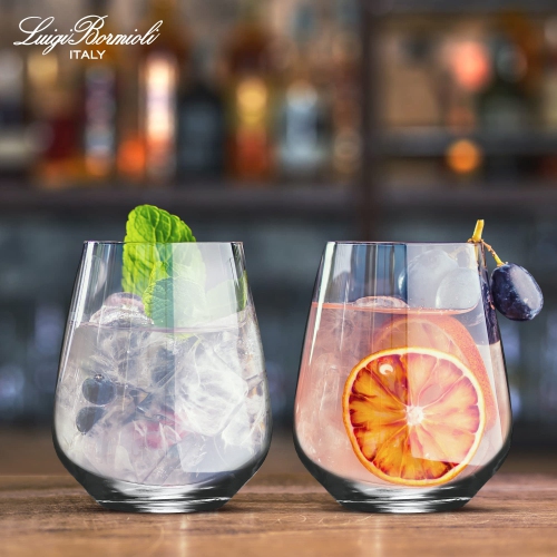 Ensemble de 4 verres à vin sans pied Luigi Bormioli Crescendo Crescendo 23,25 oz, verre Son-hyx cristal, fabriqué en Italie.