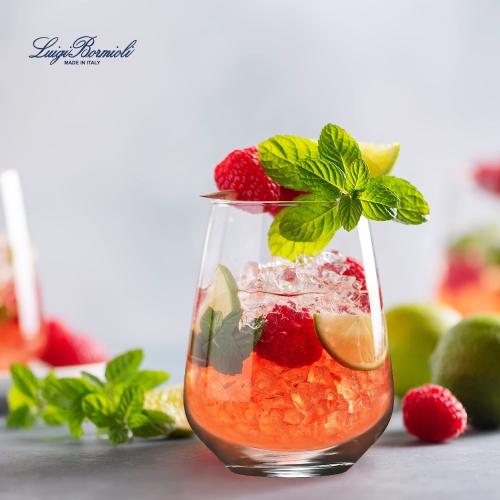 Ensemble de 4 verres à vin sans pied Luigi Bormioli Crescendo Crescendo 23,25 oz, verre Son-hyx cristal, fabriqué en Italie.