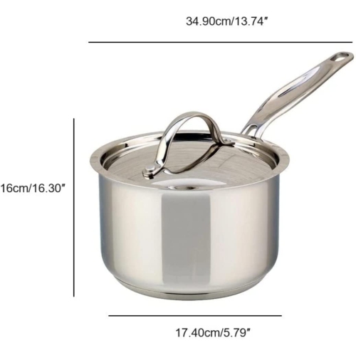 Meyer - Confederation Stainless Steel Saucepan with Lid, Induction Cooktop Compatible