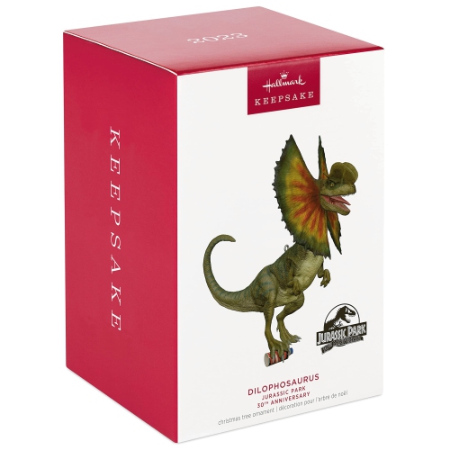 Hallmark Keepsake Christmas Ornament 2023, Jurassic Park 30th Anniversary Dilophosaurus, Dinosaur Gifts