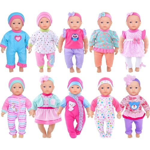 10 Sets Baby Doll Clothes and Accesories for 10 Inch Baby Dolls 12 Inch New Born Baby/Alive Baby Dolls 14 inch Dolls(N..