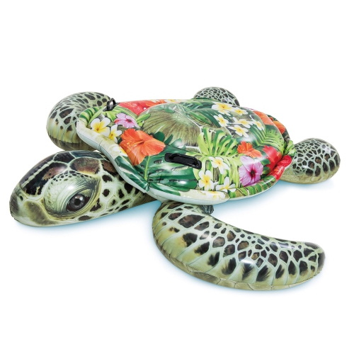 Intex 57555EP Realistic Sea Turtle Inflatable Ride-On Pool Float with Handles