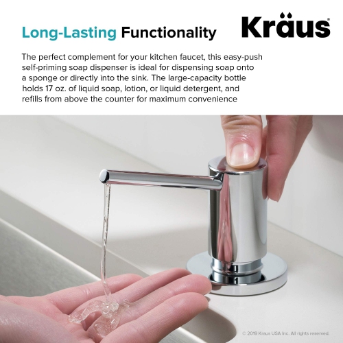KRAUS Kitchen Soap and Lotion Dispenser in Chrome, KSD-43CH