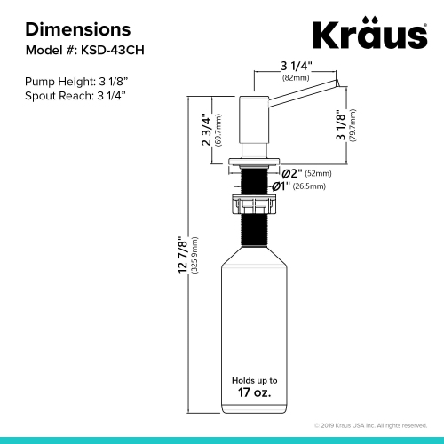 KRAUS Kitchen Soap and Lotion Dispenser in Chrome, KSD-43CH