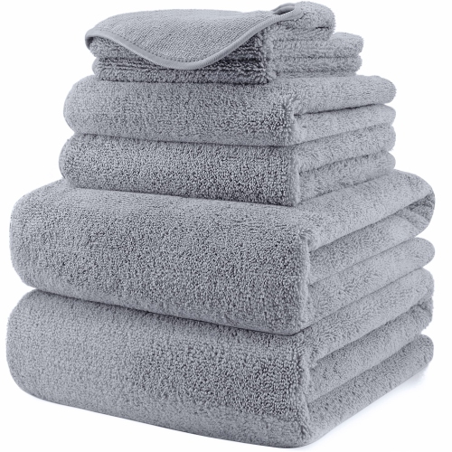 Ensemble de serviettes de bain en 30&nbsp;po microfibre non pelucheuse, 60 serviettes de bain en polyte, séchage rapide, 6 pièces