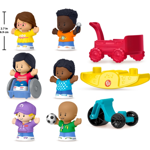 Fisher-Price Little People Toddler Toys Play for All Figure and Accessory Pack 9-Piece Set for Pretend Play Ages 1+ Ye..