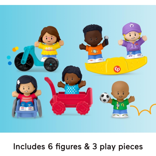 Fisher-Price Little People Toddler Toys Play for All Figure and Accessory Pack 9-Piece Set for Pretend Play Ages 1+ Ye..