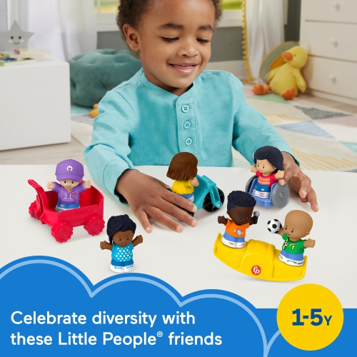 Fisher-Price Little People Toddler Toys Play for All Figure and Accessory Pack 9-Piece Set for Pretend Play Ages 1+ Ye..