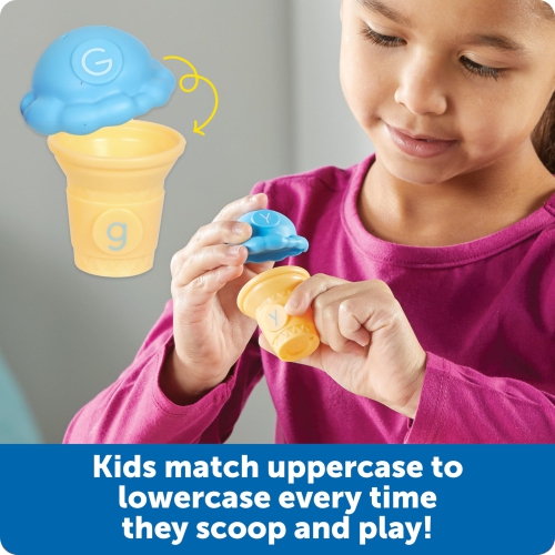 Learning Resources Mini Letter Scoops, 52 Pieces, Ages 3+,Preschool Learning Toys, Stacking Toys, Montessori Toys