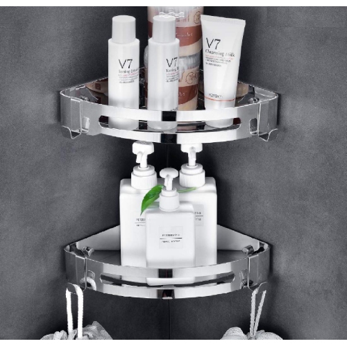 NearMoon Bathroom Shower Caddy 2 Pack, No Drill 304 Stainless Steel Shower Organizer with 2 Hooks