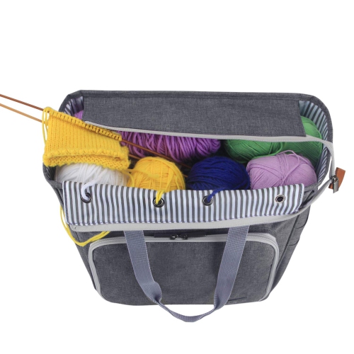 Luxja Knitting Tote Bag, Yarn Storage Bag for Carrying Projects, Knitting Needles, Crochet Hooks and Other Accessories..