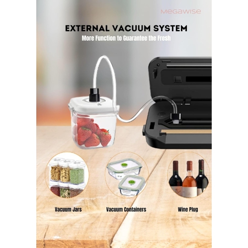 MegaWise Powerful and Compact Vacuum Sealer Machine One-Touch Automatic Food Sealer