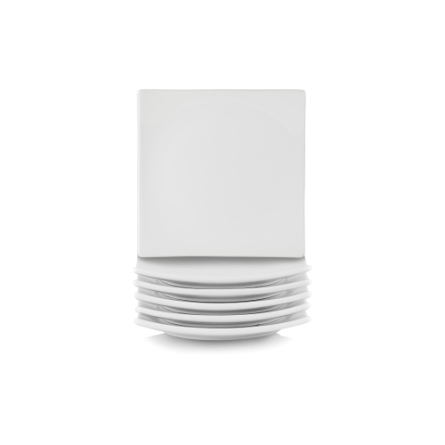 Assiette à hors-d'oeuvre carrée de 6&nbsp;po Simply Coupe, ensemble de 6