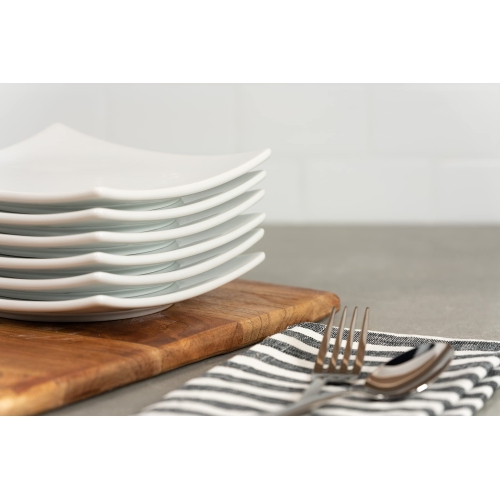 Assiette à hors-d'oeuvre carrée de 6 po Simply Coupe, ensemble de 6