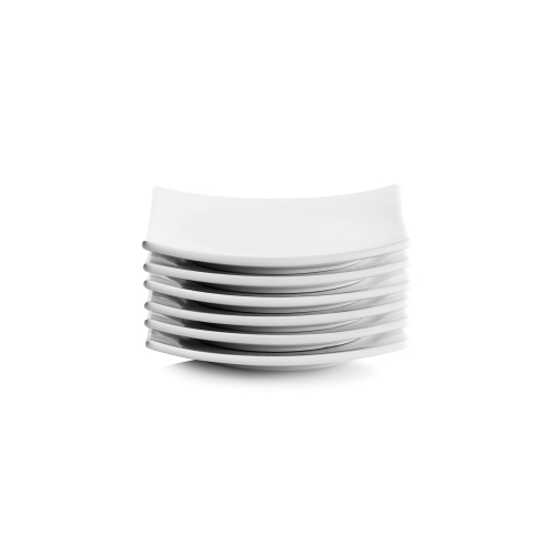 Assiette à hors-d'oeuvre carrée de 6 po Simply Coupe, ensemble de 6