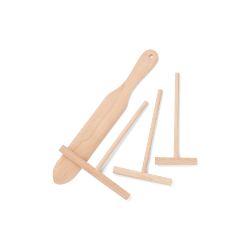 Fox Run 11645 Beechwood 4 Piece Crepe Set Tool, 11x13.5, Wood