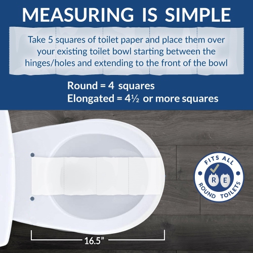 Bemis 500EC000 Molded Wood Round Toilet Seat with Easy Clean and Change Hinge, White