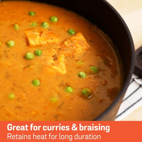 Meyer - Pre-Seasoned Cast Iron Sauteuse with Lid, Induction Cooktop Compatible