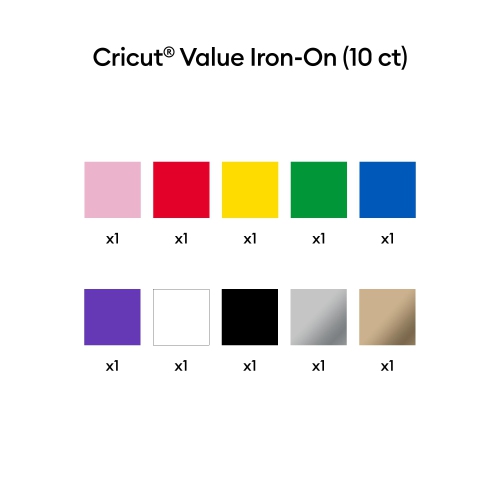 Cricut® Value Iron-On, Rainbow Sampler - 12 in x 3 ft- HTV Heat Transfer Vinyl