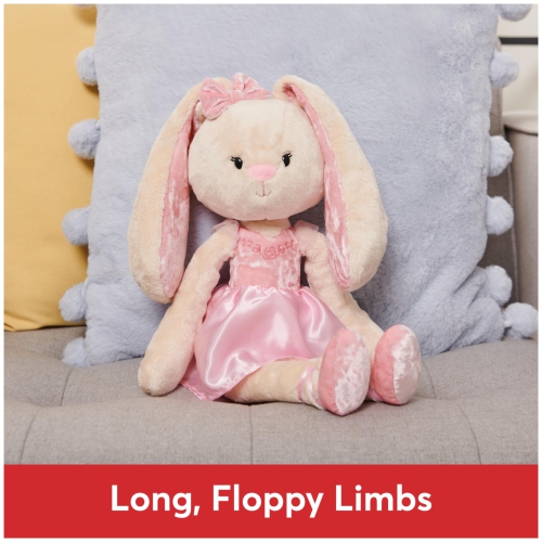 GUND Take-Along Friends Plush, Curtsy Ballerina Bunny, Bunny Stuffed Animal for Ages 1 and Up, Pink, 15"