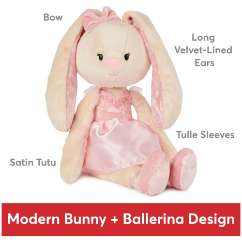 GUND Take-Along Friends Plush, Curtsy Ballerina Bunny, Bunny Stuffed Animal for Ages 1 and Up, Pink, 15"