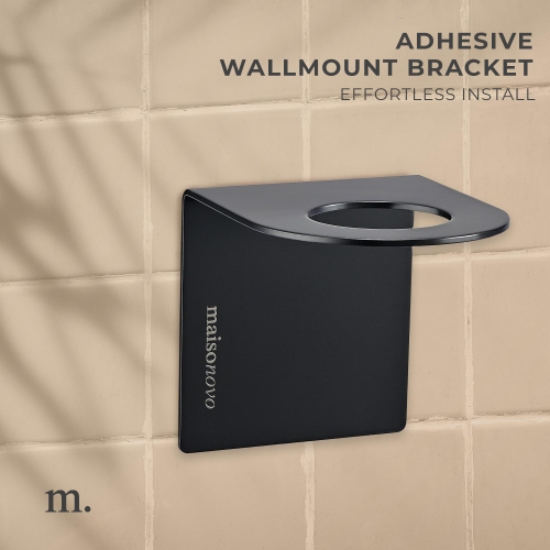 MaisoNovo Shampoo and Conditioner Dispenser with Wall Mounts | 500 ml Set of 3 Black Plastic Bottles Black Pump