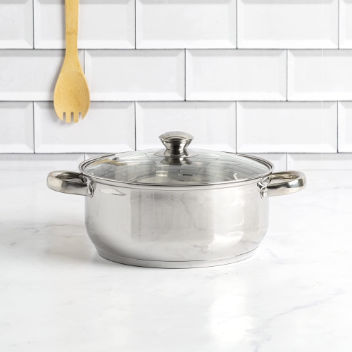 Ecolution Pure Intentions Stainless Steel 5-Quart Dutch Oven with Glass Lid