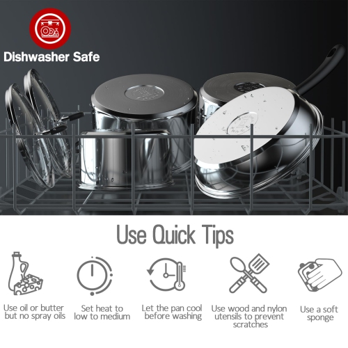 Cook N Home Saucepan Sauce Pot with Lid 2 Quart Stainless Steel, Stay Cool Handle, Silver