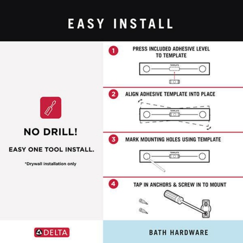 DELTA Faucet 78908-SS Tetra 8 in. Hand Towel Bar Bath Hardware Accessory in Stainless Steel