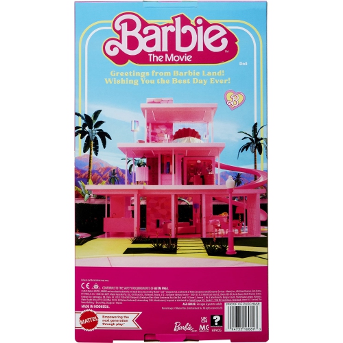 Barbie The Movie Doll, President Barbie Collectible Wearing Shimmery Pink and Gold Dress with Sash