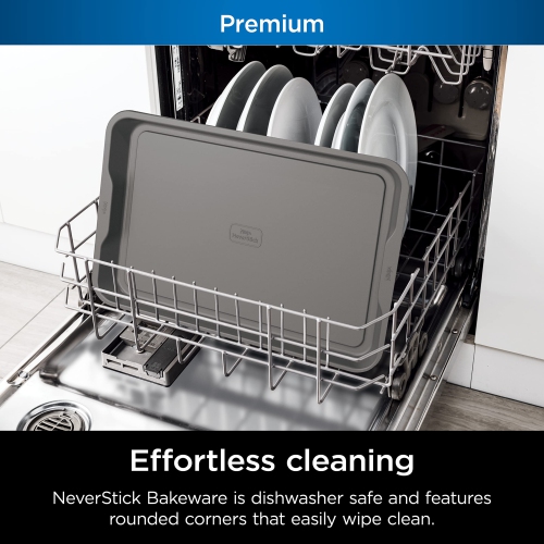 Ninja B32002C Foodi NeverStick Premium 2-Piece Baking Sheet Set, 9x13” & 11x17”, Grey