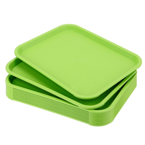 Plateau de service MUKCHAP pour aliments rapides, 10 plateau rectangulaire en plastique de 14&nbsp;po, vert, paq. 12