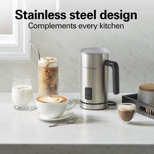 Hamilton Beach Milk Frother and Warmer, Stainless Steel, 43565C