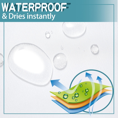 3 Pack Snap in Shower Curtain Liner Replacement Removable Liner)