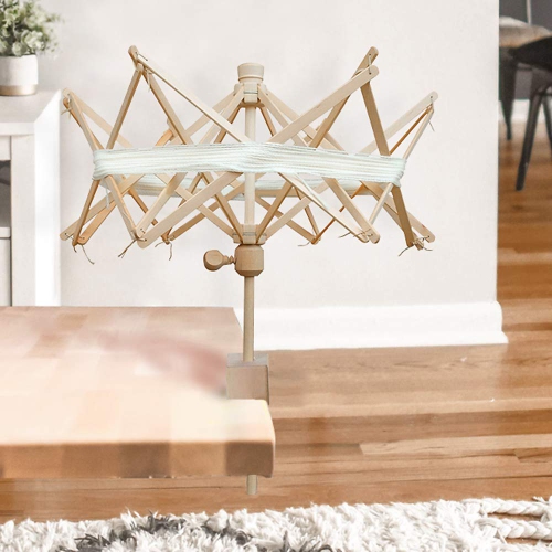 Plumeau de laine Swift en bois Umbrella – Porte-manivelle Swift de 24 po pour parasol en tricot, enrouleur de fil Swift de 1 pièces