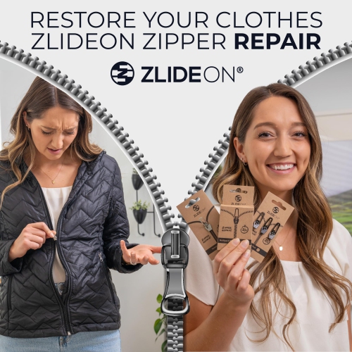 ZlideOn Zipper Pull Replacement - 5pcs, Silver, Normal - Instant Zipper Replacement Slider Multipack