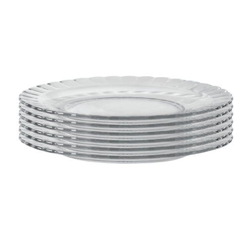 Duralex Tempered Glass Paris Dinner Plate 9 Inch, 23 Cm-Set of Six, Clear