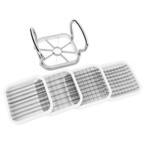 French Fry Maker, 5in 1 Stainless Steel Potatoes Fruit Cutter Chipper Chopper Maker French Fry Tool Kitchen Gadgets