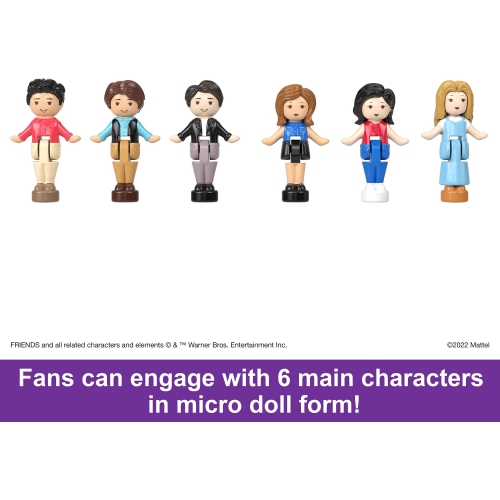 Polly Pocket Friends Compact Playset with 6 Character Dolls & 9 Accessories, Coffee Cup Exterior, Collectible Toy