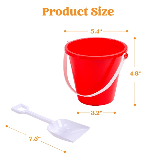 Sloosh 12 Sets Sand Buckets with Shovels for Kids Beach Pails Toys Party Favors Pail Set Plastic Bucket with Handles
