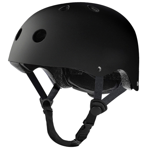 TOURDARSON  Skateboard Helmet Impact Resistance Ventilation for Youth & Adult (Black, Large)